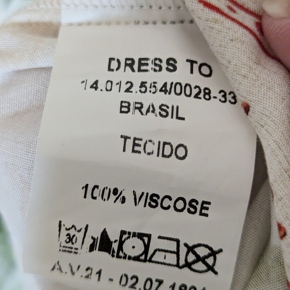 Dress To tropical print blouse long sleeves tunic lenght cream green tan New szM - Picture 2 of 7